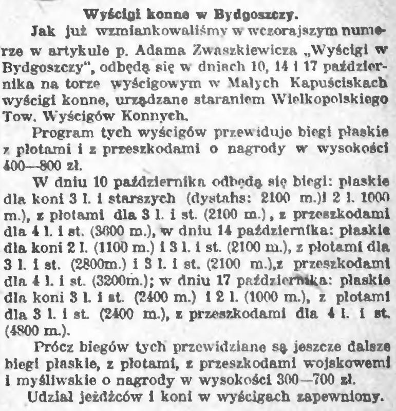 Wyścigi Konne w Bydgoszczy Gazeta Bydgoska 3 października 1926 (Custom).jpg