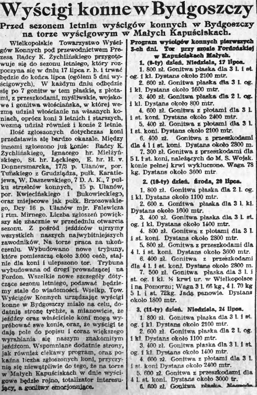 Wyścigi Konne w Bydgoszczy Gazeta Bydgoska 13 lipca 1927 (Custom).jpg