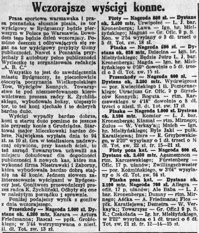 Wczorajsze wyścigi konne  Gazeta Bydgoska 9 lipca 1929 (Custom).jpg