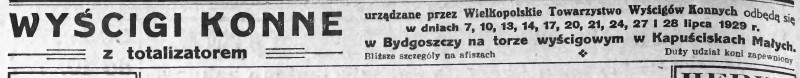 Wyścigi konne z totalizatorem  Gazeta Bydgoska 29 czerwiec 1929 (Custom).jpg