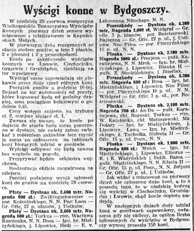 Wyścigi konne w Bydgoszczy Gazeta Bydgoska 29 czerwiec 1930 (Custom).jpg